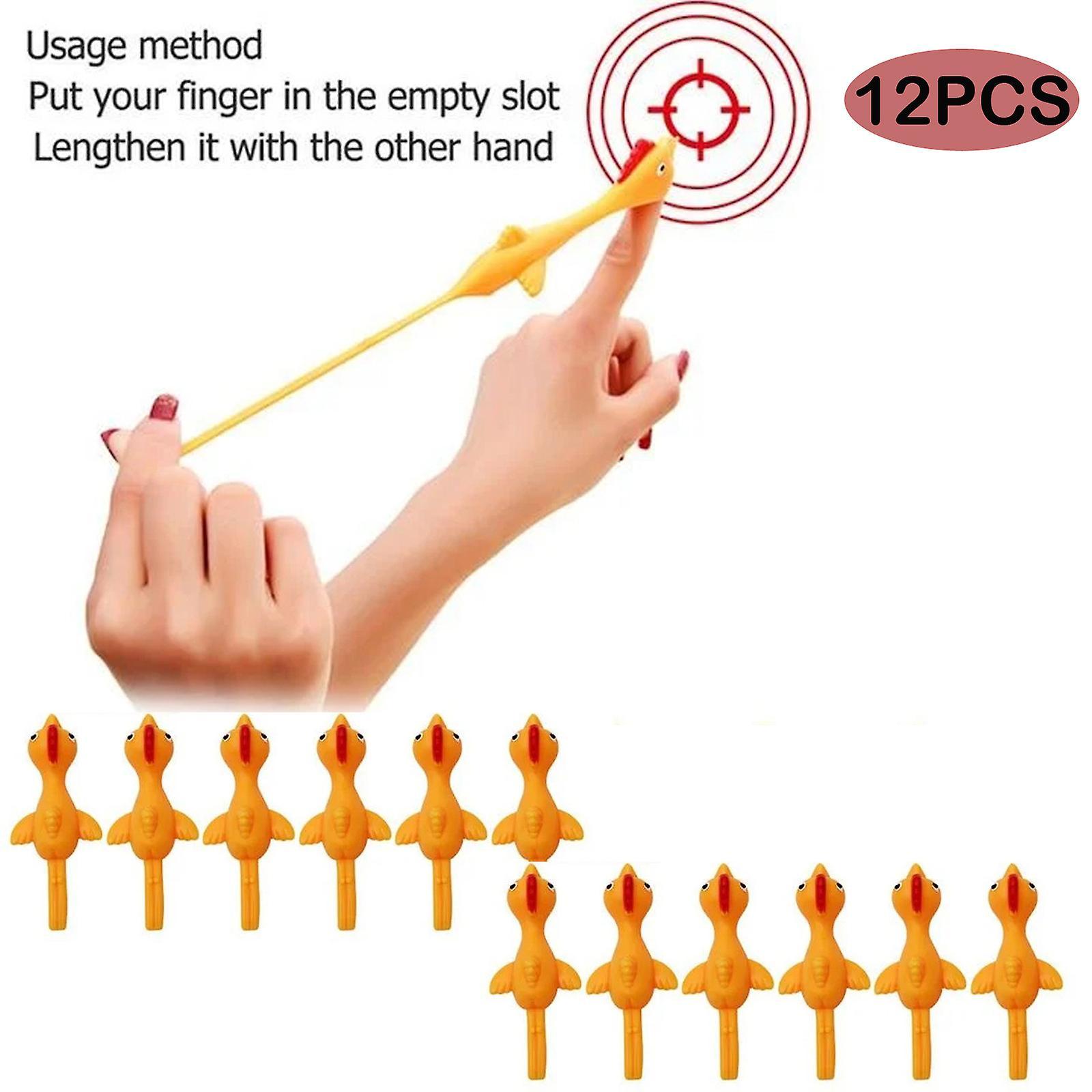 Congjing Rubber Chicken Flick Chicken Flying Chicken Flingers Stretchy Christmas Gift Toy B