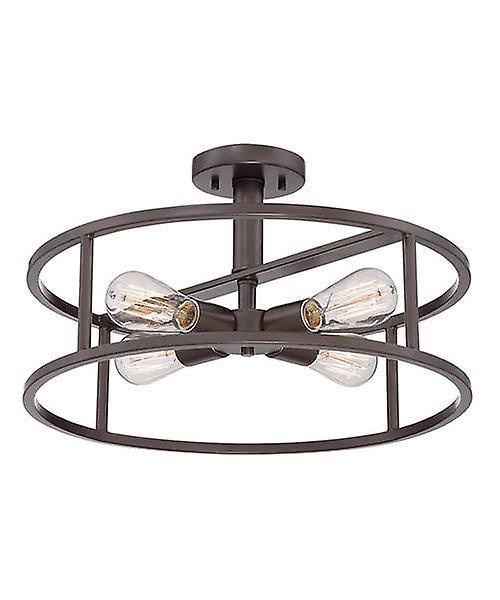 New Harbor 4 Light Semi Flush Ceiling Light Western Bronze E27