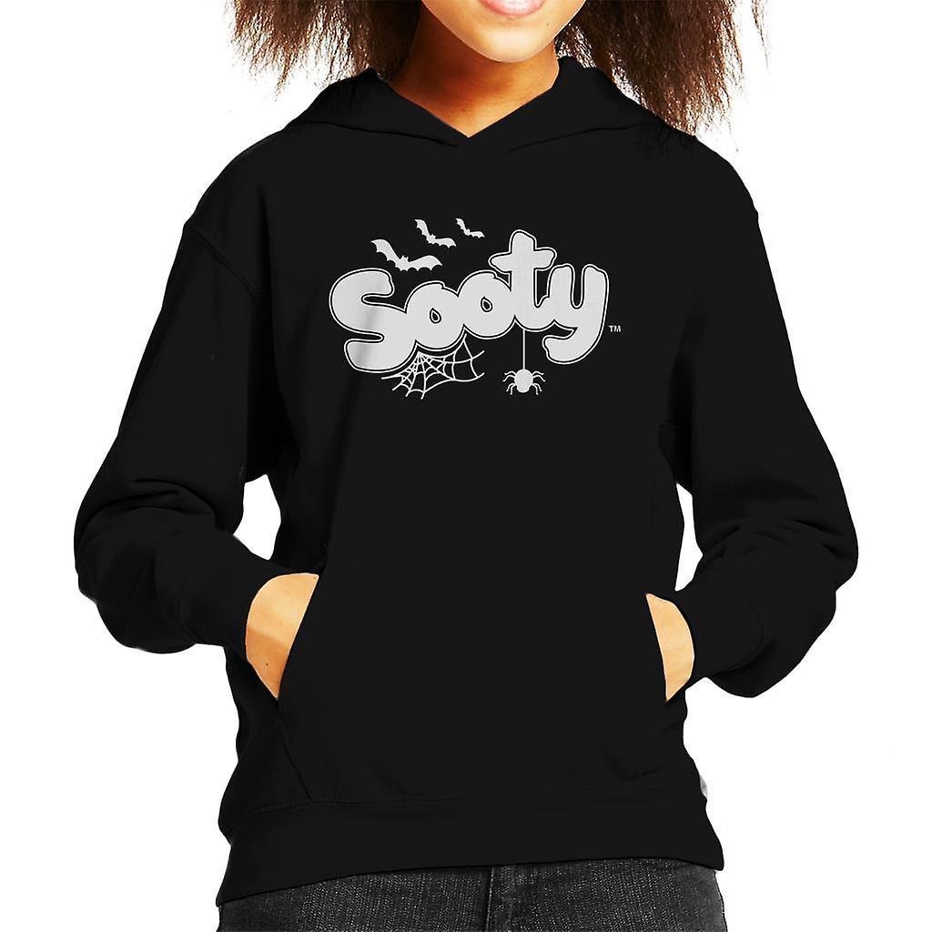 Sooty Halloween Glow In The Dark Logo Kid's Hooded Sweatshirt Black Medium (7-8 yrs)