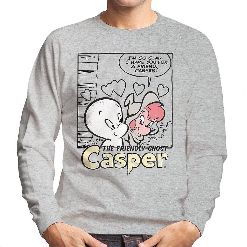 Casper The Friendly Ghost And Wendy Friends Men's Sweatshirt Heather Grey XX-Large