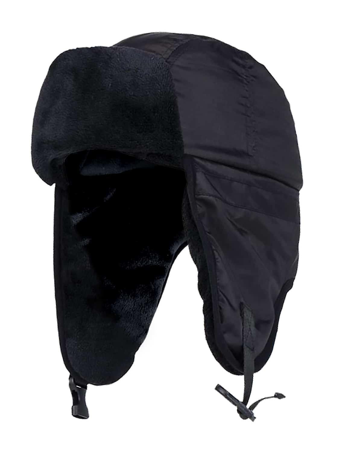 Heat Holders Mens Waterproof Fleece Lined Thermal Trapper Hat Black L-xl