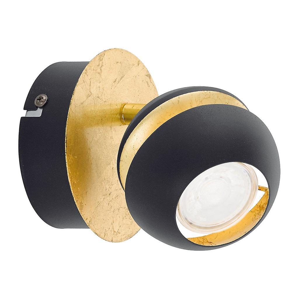 Eglo Lighting Nocito 1 Light Wall Spotlight Matt Black, Gold, GU10