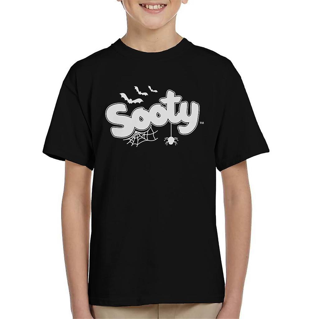 Sooty Halloween Glow In The Dark Logo Kid's T-Shirt Black Medium (7-8 yrs)