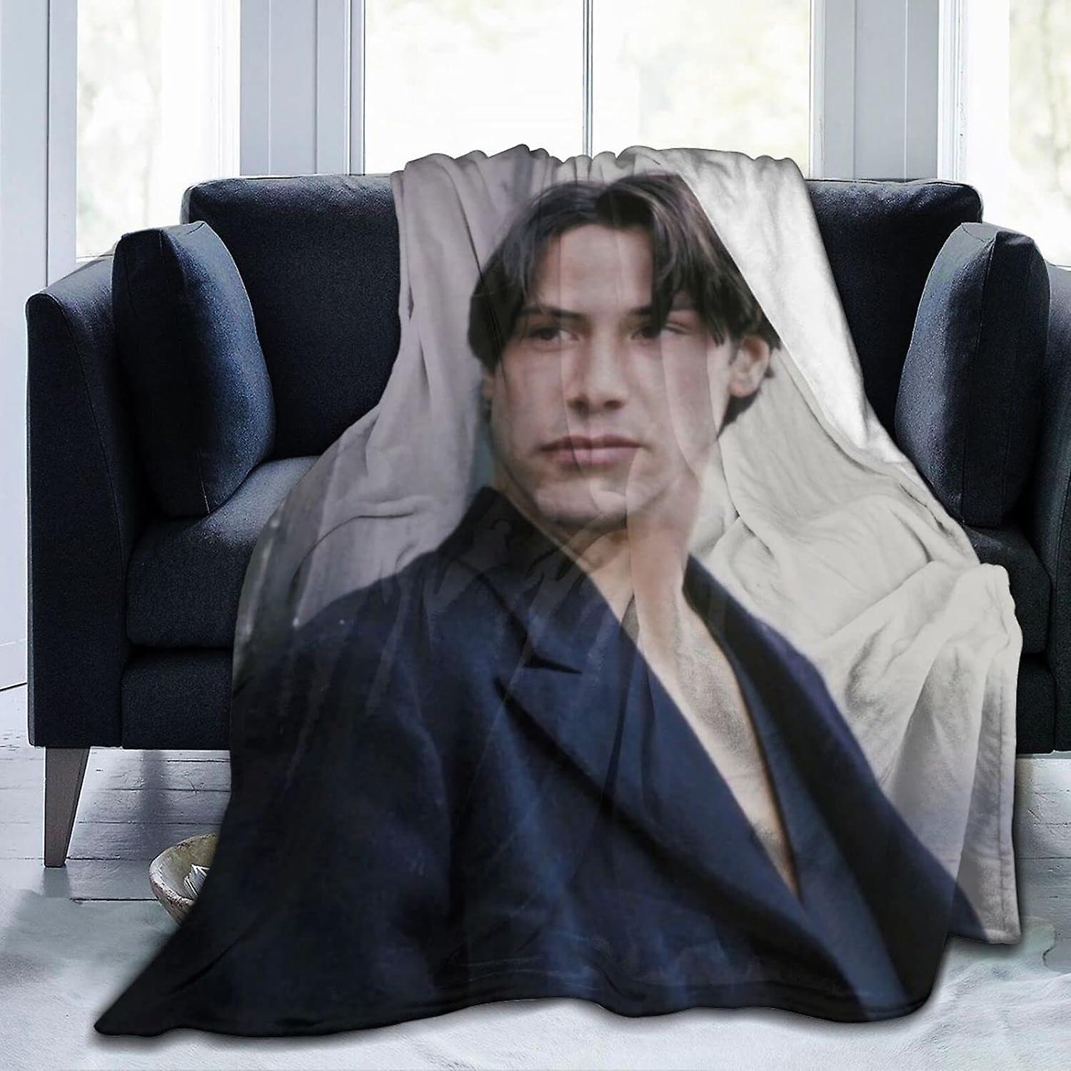 Kerota Keanu Actor Reeves Fleece Blanket Throw Blanket Lightweight Super Soft Cozy Luxury Bed Blanket Microfiber ABD29532 80x60in 200x150cm