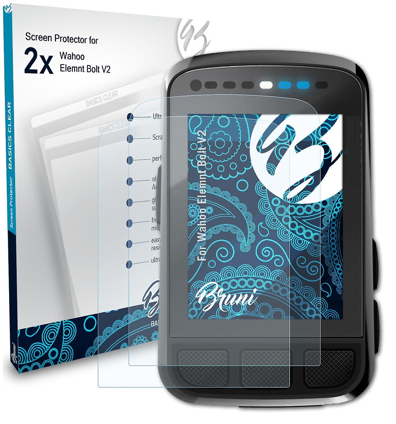 Bruni 2x Screen Protector compatible with Wahoo Elemnt Bolt V2 Film clear