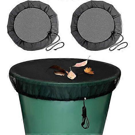 Botribas 2 Pcs Rain Tank Net, Protection Net for Rain Barrel With Drawstring, Adjustable Mosquito and Leaf Protection