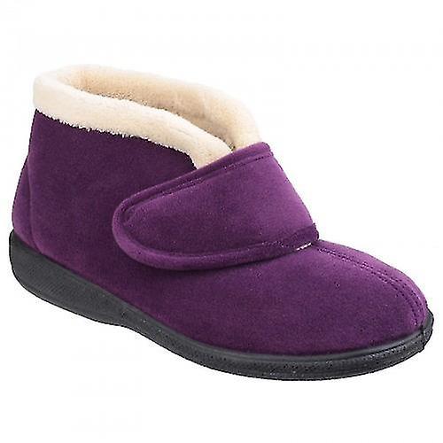 Fleet & Foster Womens/Ladies Levitt Touch Fasten Slippers Plum 4 UK