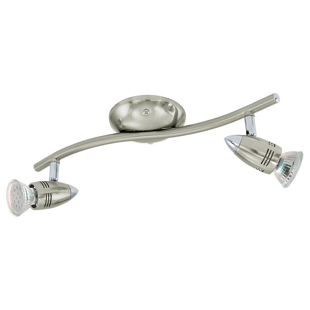 Eglo Lighting Magnum 2 Light Spotlight with Chrome and Satin Nickel Finish, GU10