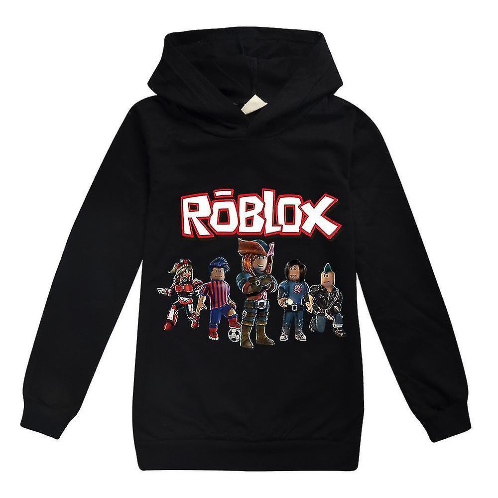 Otwoo Roblox Game Printed Hoodies Kids Boys Girls Long Sleeve Hooded Sweatshirt Pullover Casual Tops Black 13-14 Years