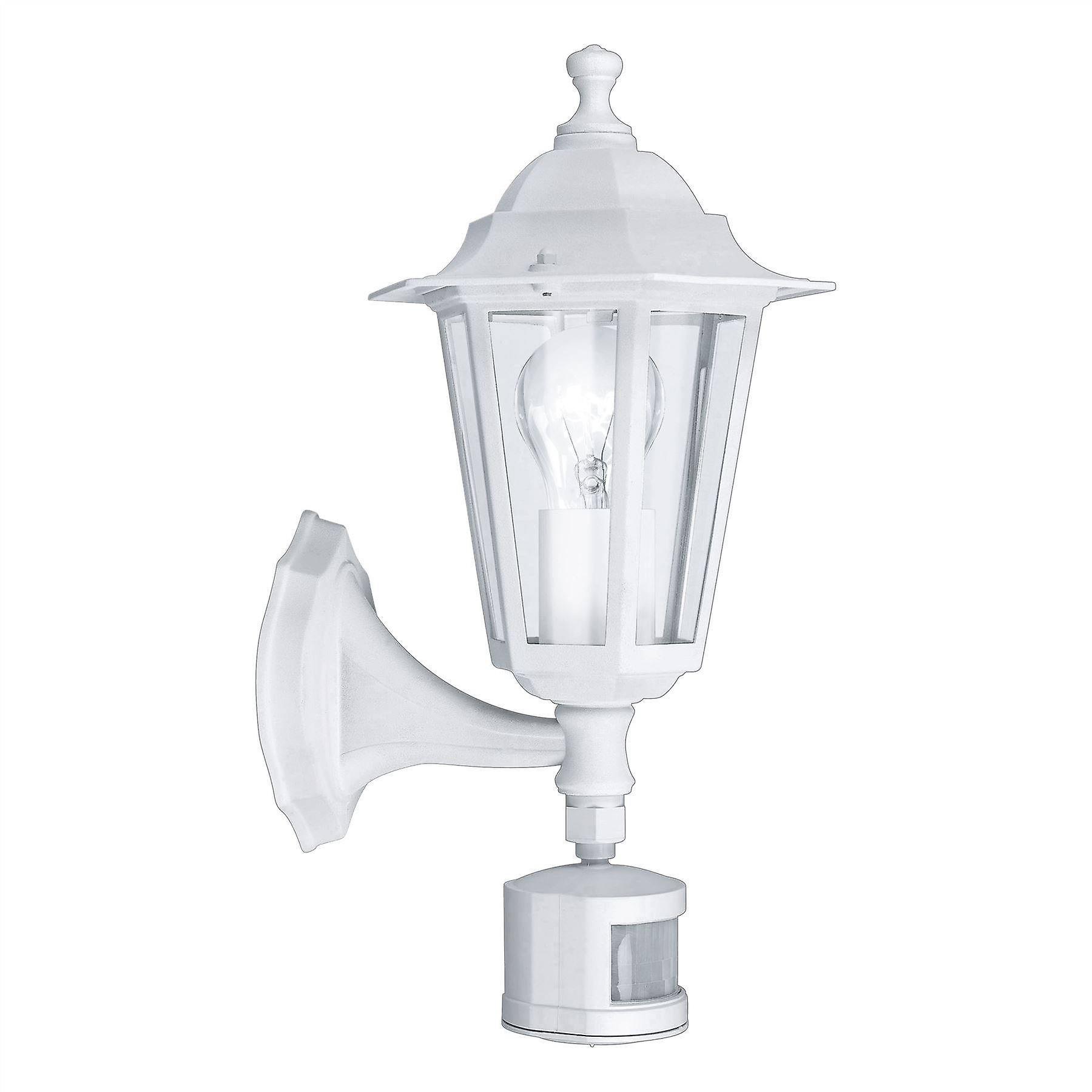 Eglo Lighting Laterna 1 Light Outdoor Wall Lantern with PIR sensor White IP44, E27