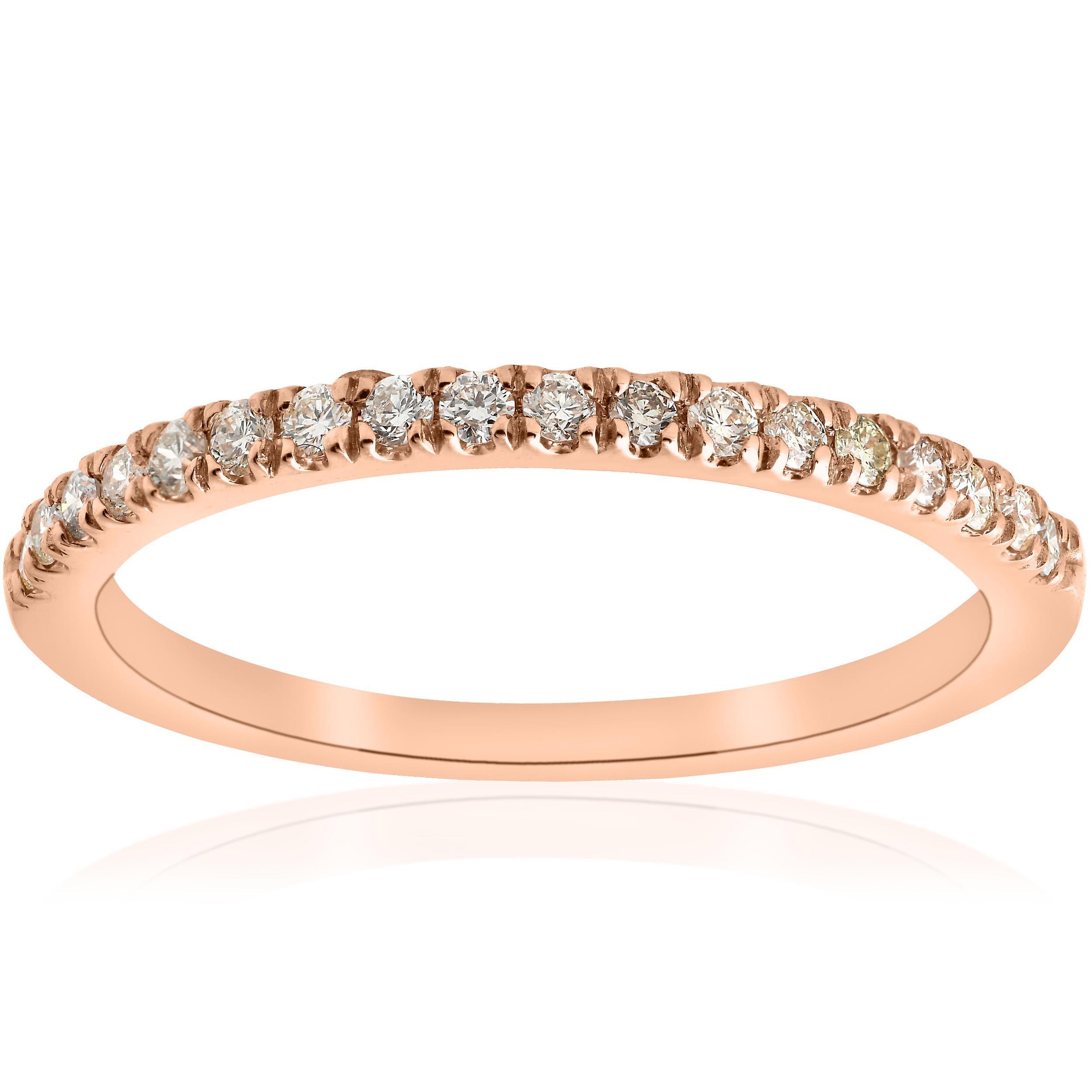 Pompeii3 1/4ct Diamond Wedding Ring 10k Rose Gold 8.5