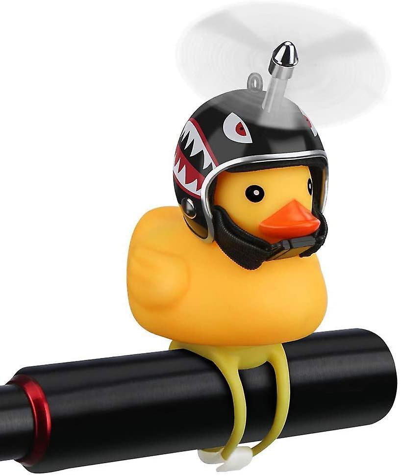 Heyone Duck Bike Bell, Rubber Duck Bike Accessories With Led Light Cute Propeller Handlebar Bike Horns