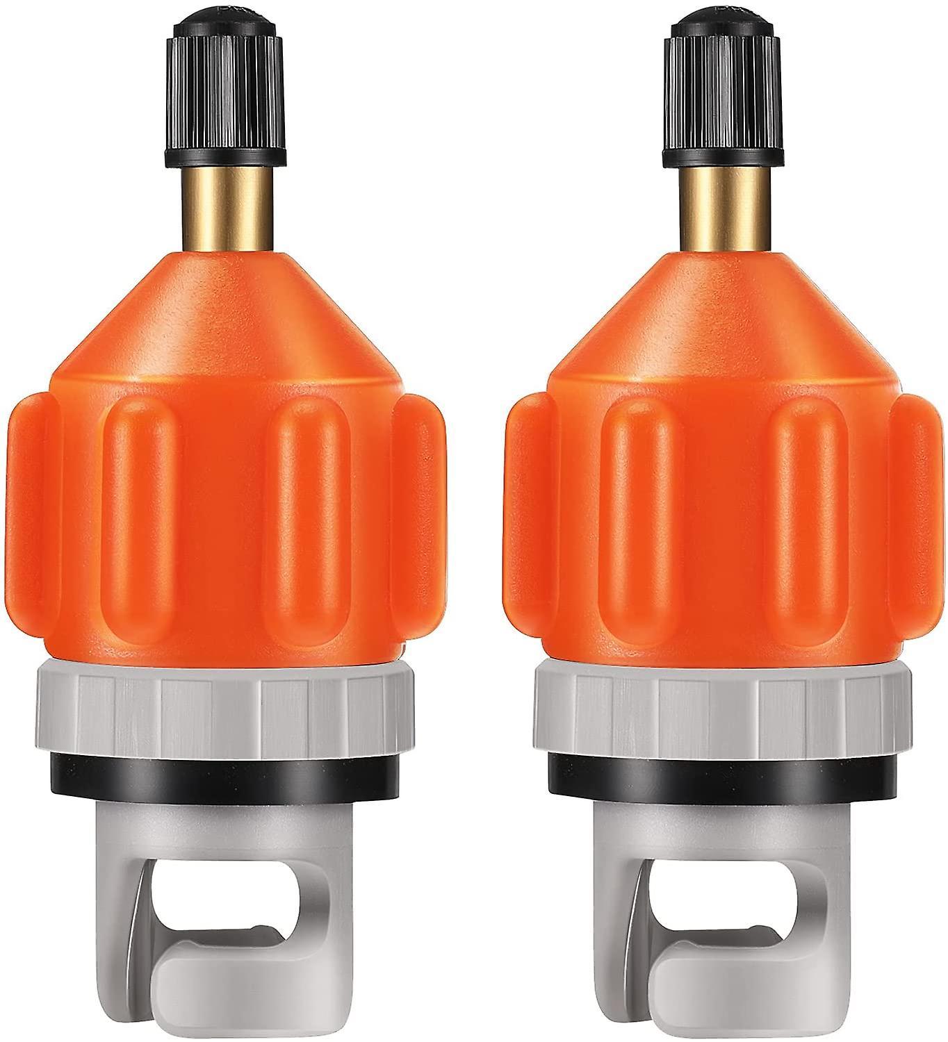 Tinor 2 Pack Inflatable Boat Sup Pump Adapter Air Pump Converter Inflator Head Connector For Inflatable Kayak Stand Up Paddle Board Inflation, Orange