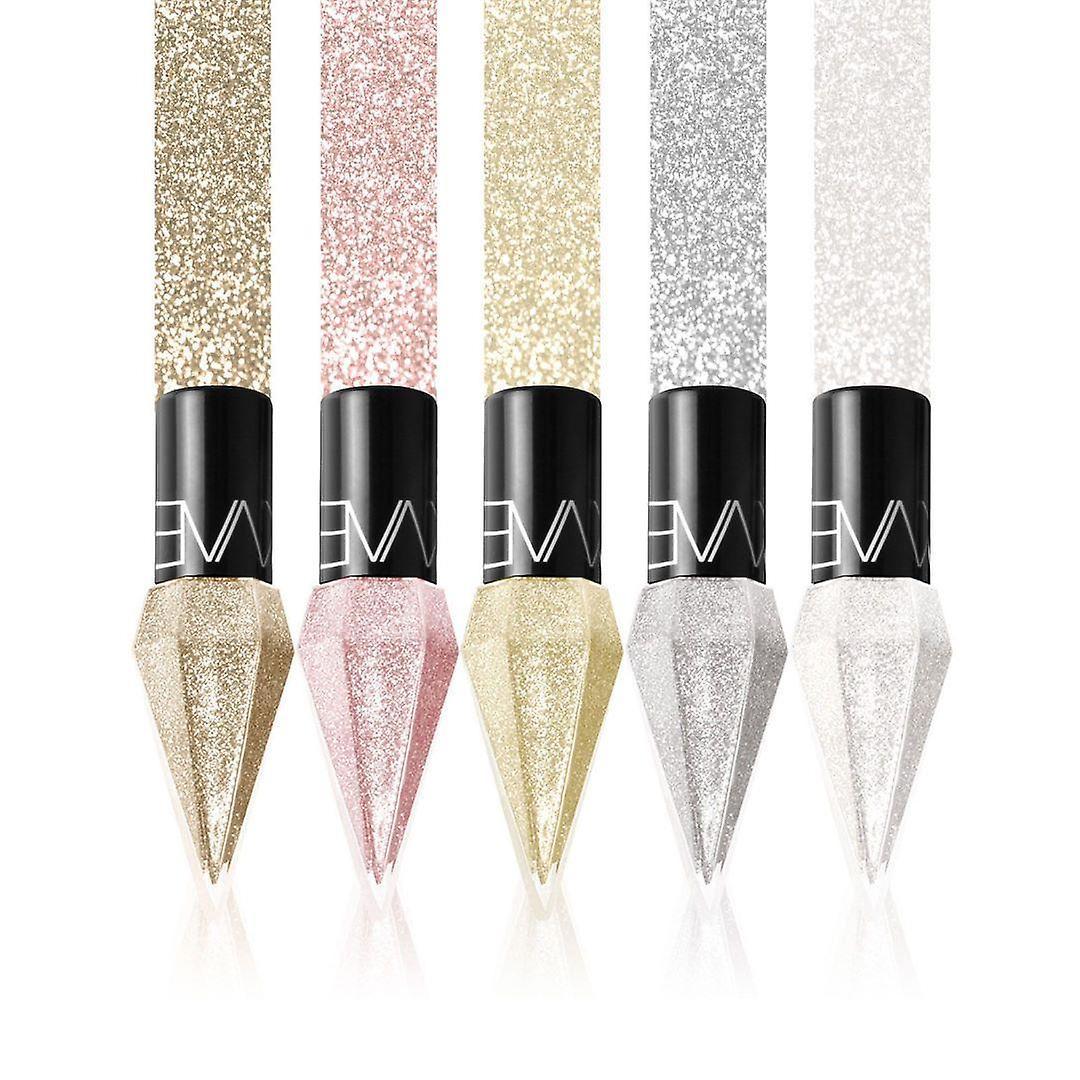 Ofocase 5pcs Glitter Liquid Eyeliner Colorful Set,5 Colors Metallic Shimmer White Silver Gold Diamond Eye Liner Eyes Makeup A