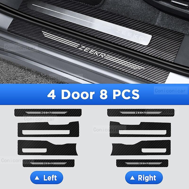 Vehicles & Parts For ZEEKR 001 EV Auto Tailgate Guard Door Sill Pedal Carbon Fibre Texture Accessories Leather Styling PU Car Sticker Trim Vehicle ...