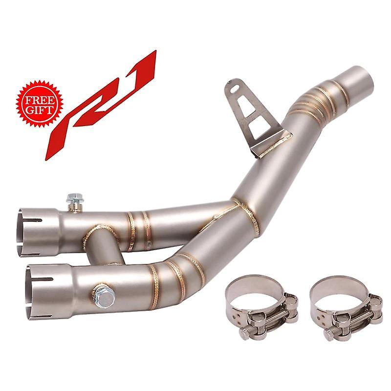 Muggyz Cat Delete Tube Slip On For YAMAHA R1 YZF-R1 R1 MT-10 2015 - 2021 Motorcycle Muffler Exhaust Mid Link Pipe Eliminator Enhanced Stainless Steel