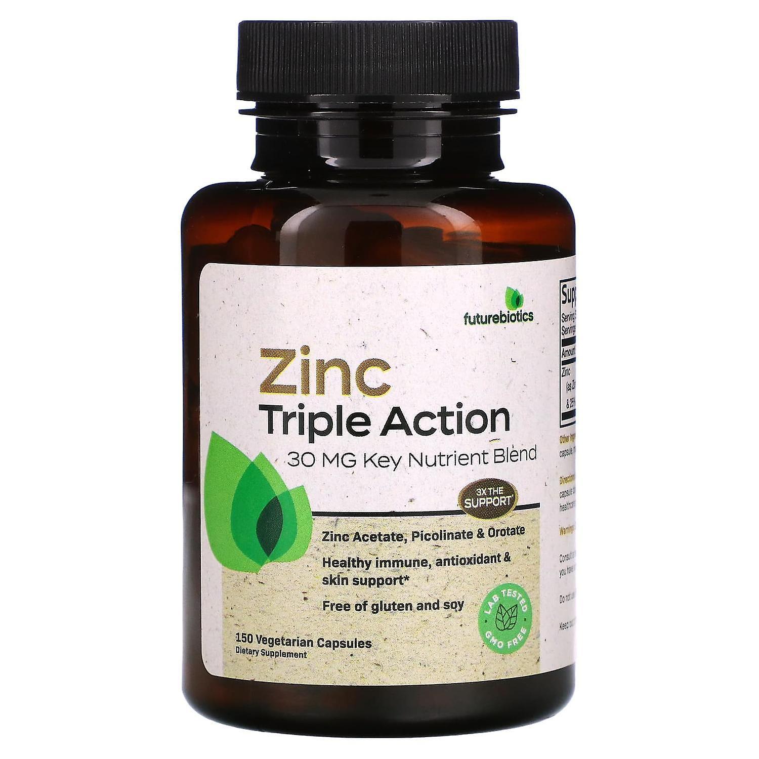 FutureBiotics, Zinc Triple Action, 30 mg, 150 Vegetarian Capsules