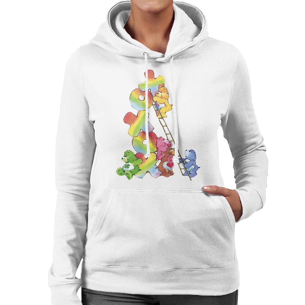 Care Bears Birthday Bear Xoxox Climbing Ladder Women's Hooded Sweatshirt White X-Large