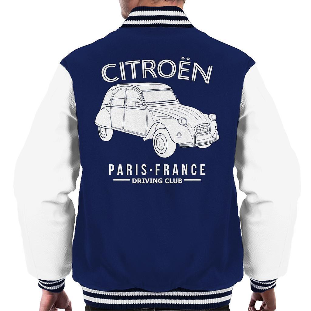 Citro�n Citroen Driving Club White 2CV Paris France Men's Varsity Jacket Navy/White Small