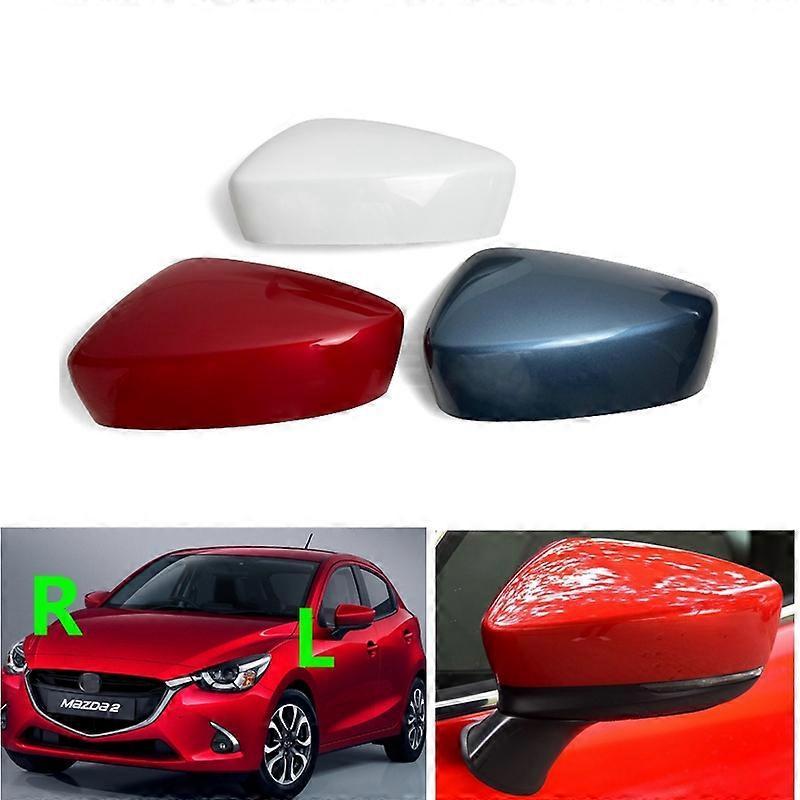 Vehicle Mirrors Car Exterior Rearview Mirror Cover For Car Mazda 2 demio 2017 2018 2019 2020 2021 2022 2023 Side Mirror Shell Housing 1pcs unpainted L