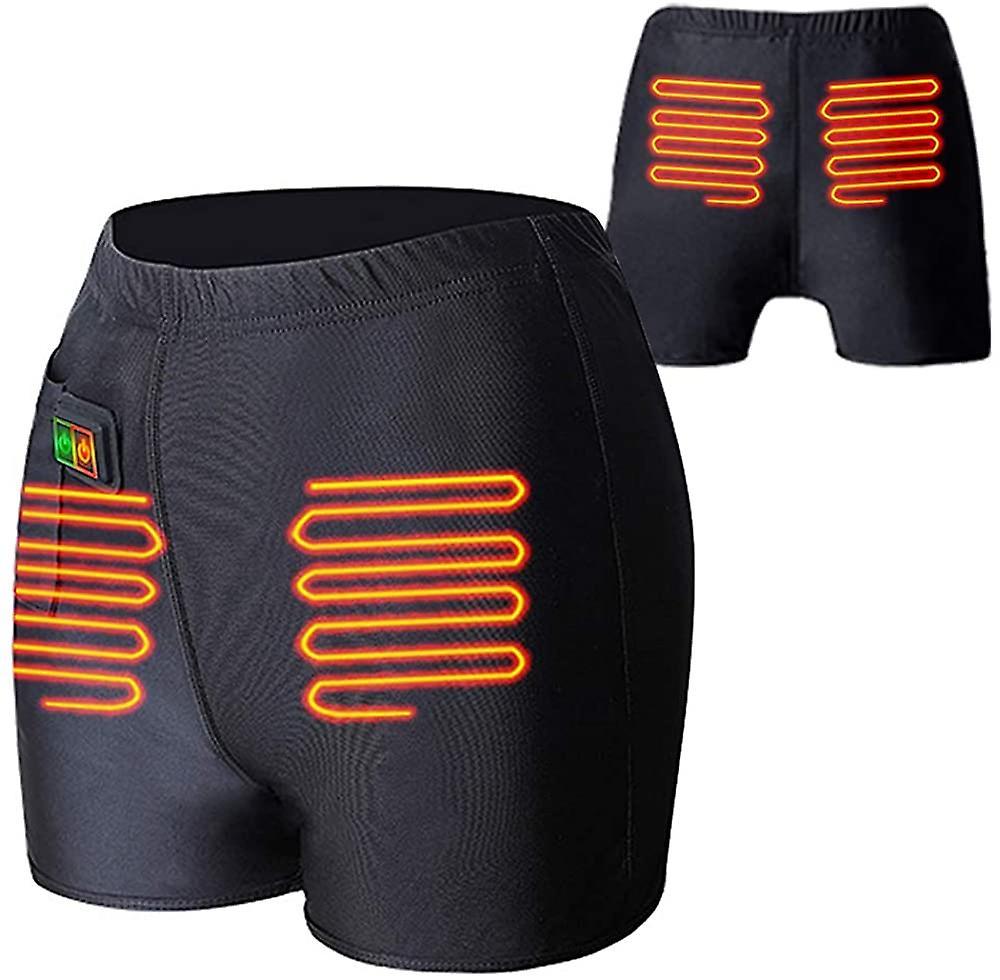 One Heated Trousers, Unisex Battery Heated Boxer Briefs Warm Pants Shorts Electric Thermal Underwear Bottom Compatible With Men Women Large