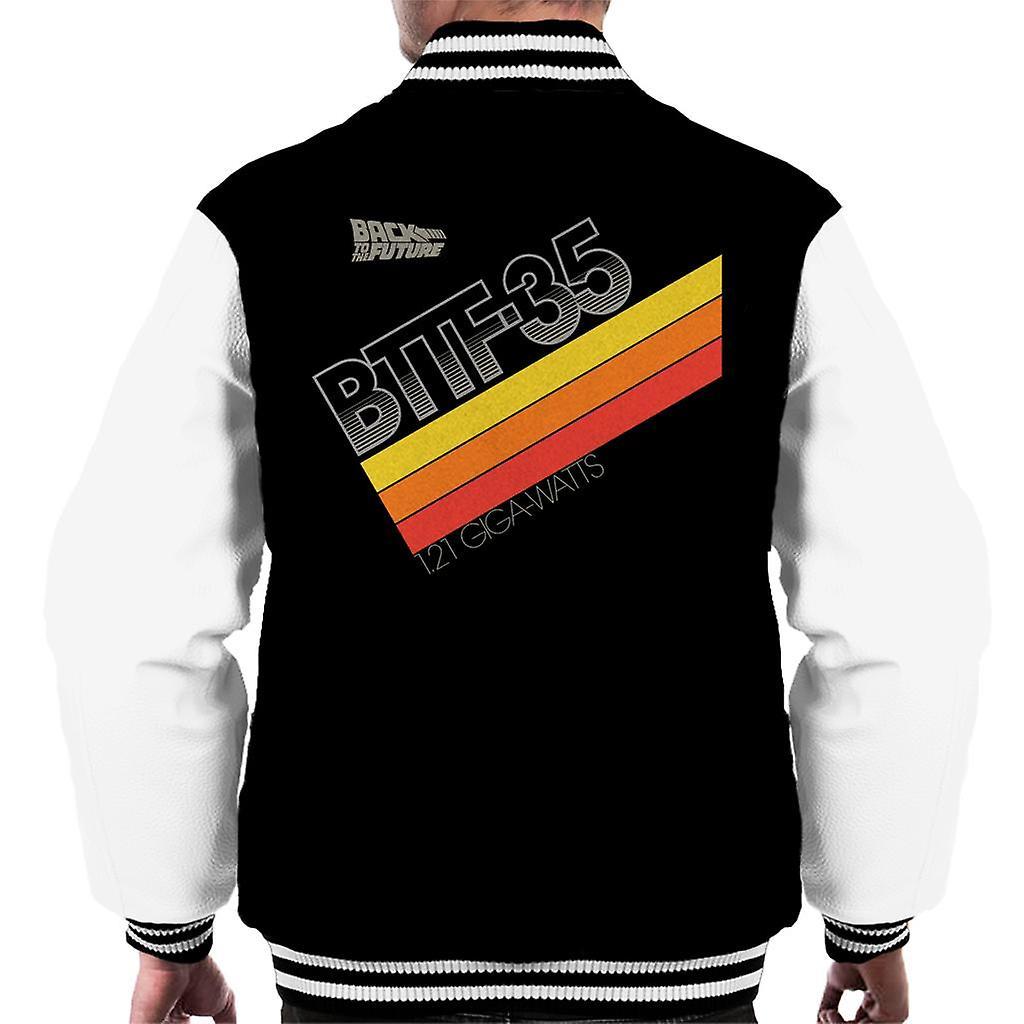 Back to the Future 35th Anniversary 121 Gigawatts Men's Varsity Jacket Black/White XX-Large