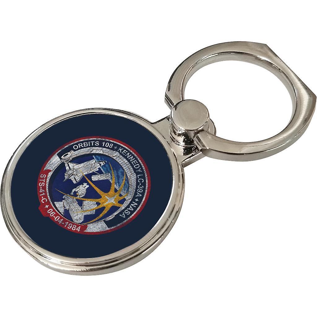 NASA STS 41 C Challenger Mission Badge Distressed Phone Ring Navy Blue 3.5cm x 4.5cm