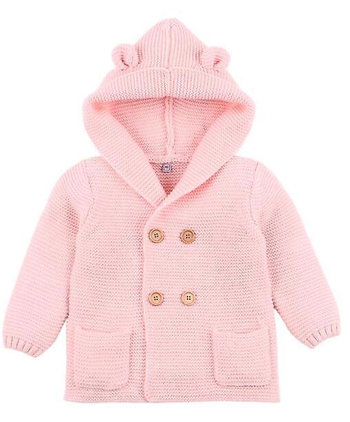 Slowmoose Baby/ Winter Warm Sweaters, Long Sleeve Hooded Coat 6M / Pink-10521