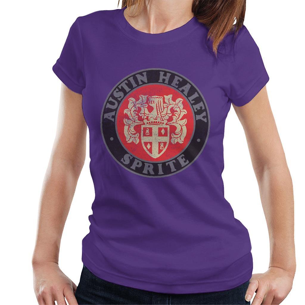 Austin Healey Sprite Logo British Motor Heritage Women's T-Shirt Purple Medium