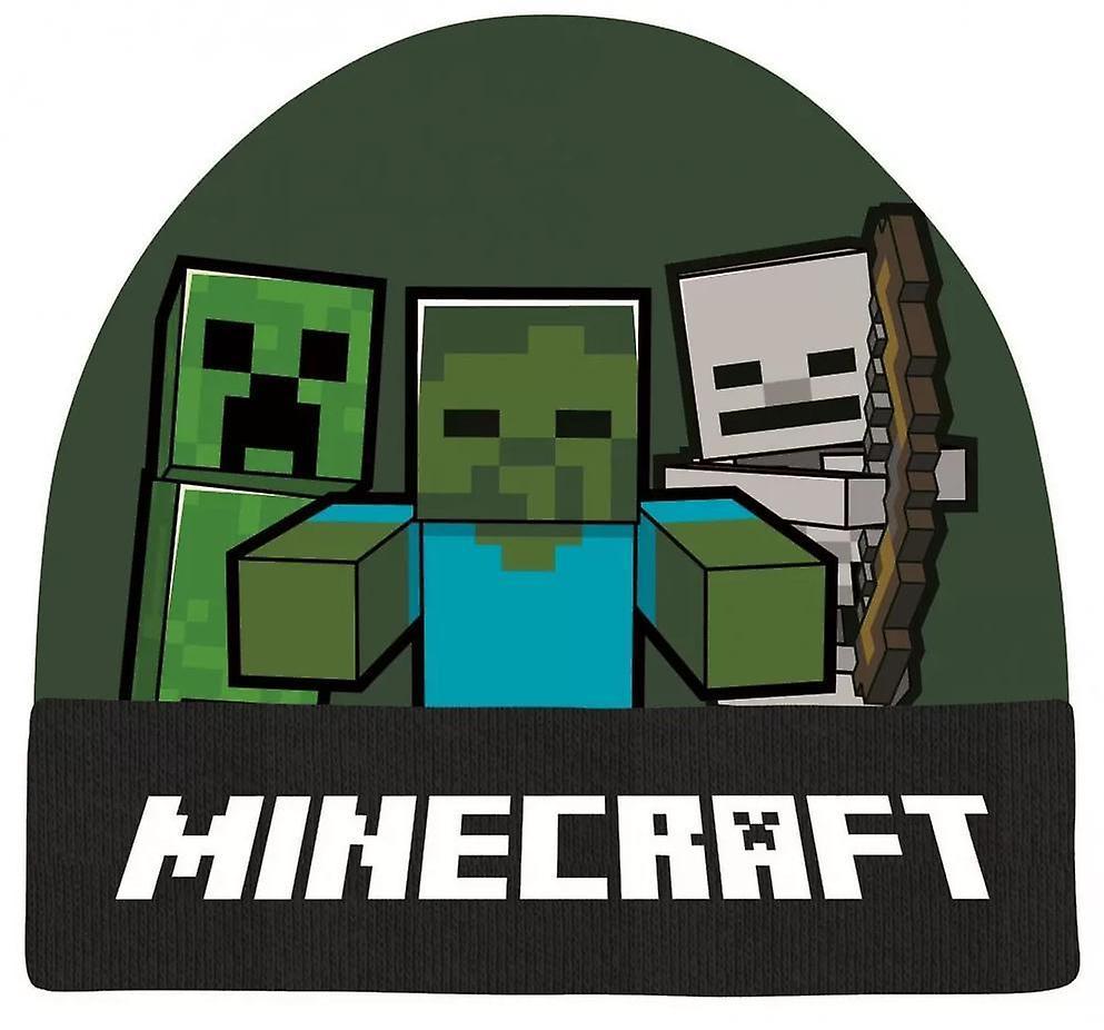 Minecraft Beanie Black/Green Creeper Zombie Skeleton 54cm