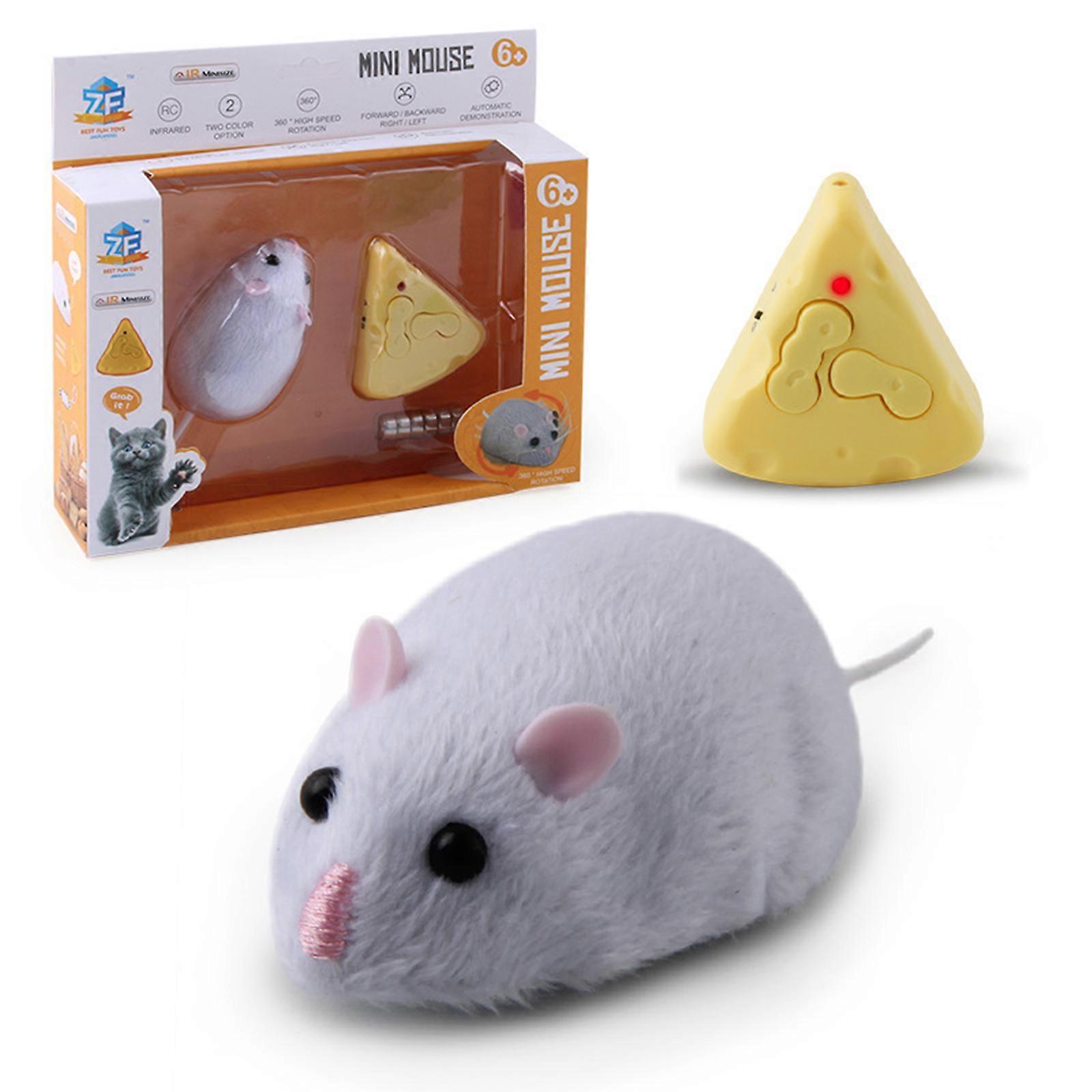 Unbrand Cat Toys, Mouse Plush Toy Remote Control Mouse Toy, Realistic Comfortable Plush Rat Toy, Fake Rat Mouse Toy grey