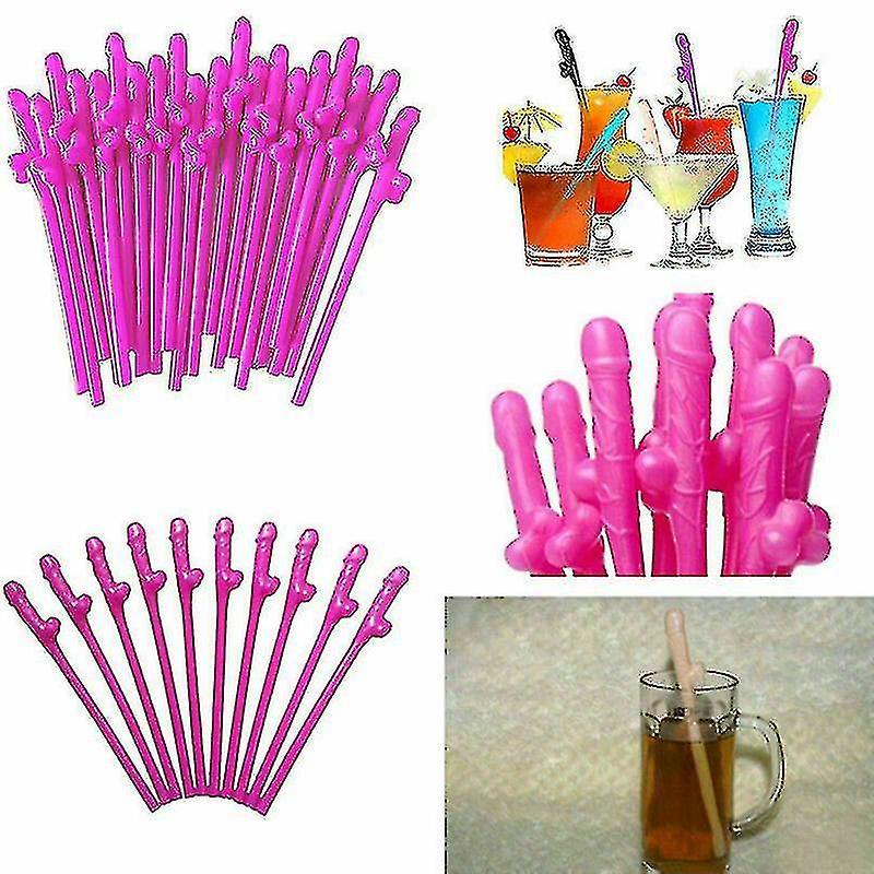 Tianzun 20hen Party Willy Straw Hen Night Out Novelty Sucking Straw Drinking Accessories Rose Red