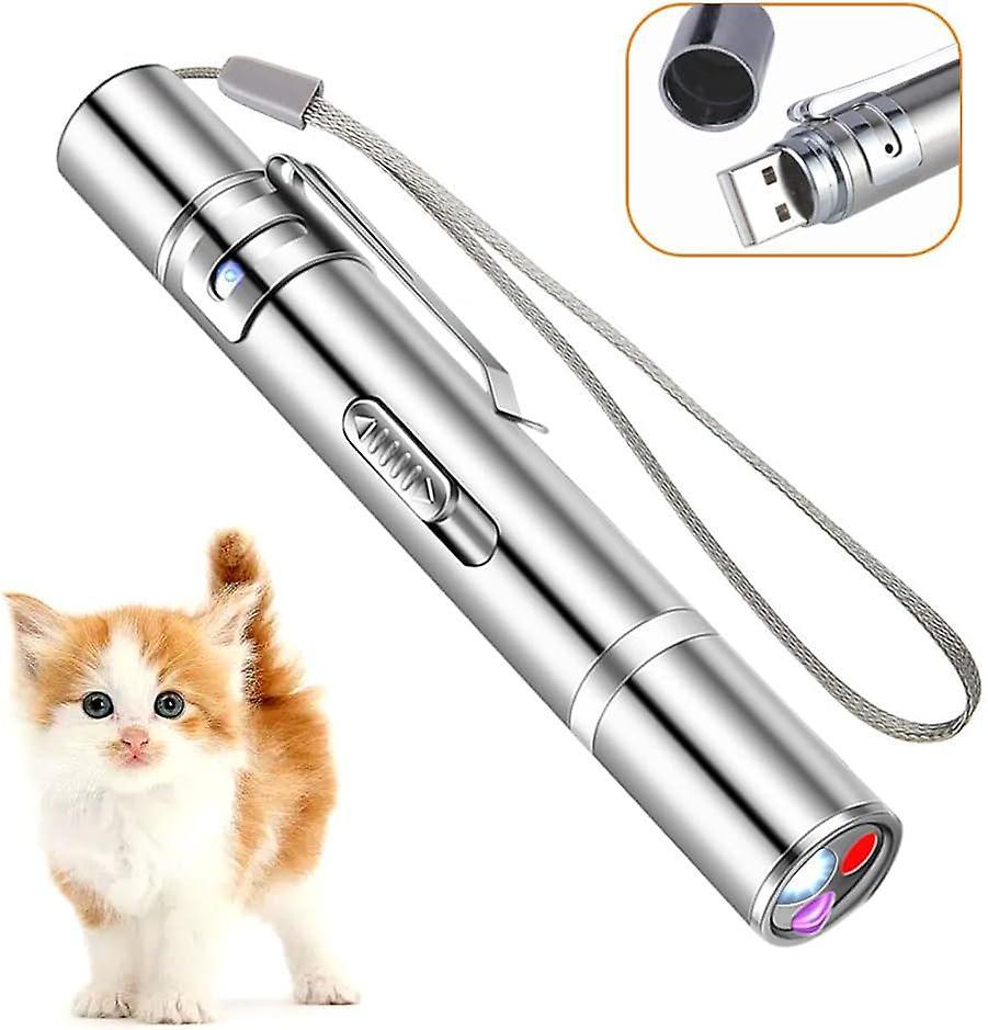 Cat Laser Toy, Red Laser Pointer Cat Toy, Interactive Cat Toys For Indoor Cats Dogs, Usb Rechargeable Laser Pointer For Cats To Chase Kitten Toys, Cat