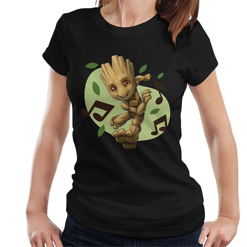 Marvel Guardians Of The Galaxy Groot Musical Clefs Women's T-Shirt Black XX-Large