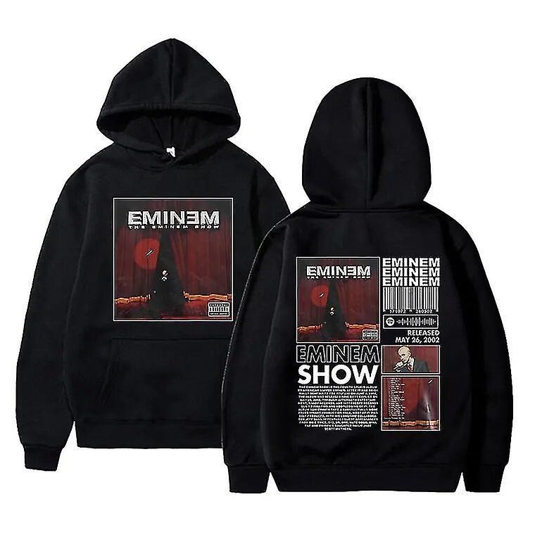 SJJYV Hip Hop Rapper Eminem The Eminem Show Album Graphic Hoodie Spring Autumn Men Oversized Sweatshirt Men's Streetwear Man Hoodies Black M