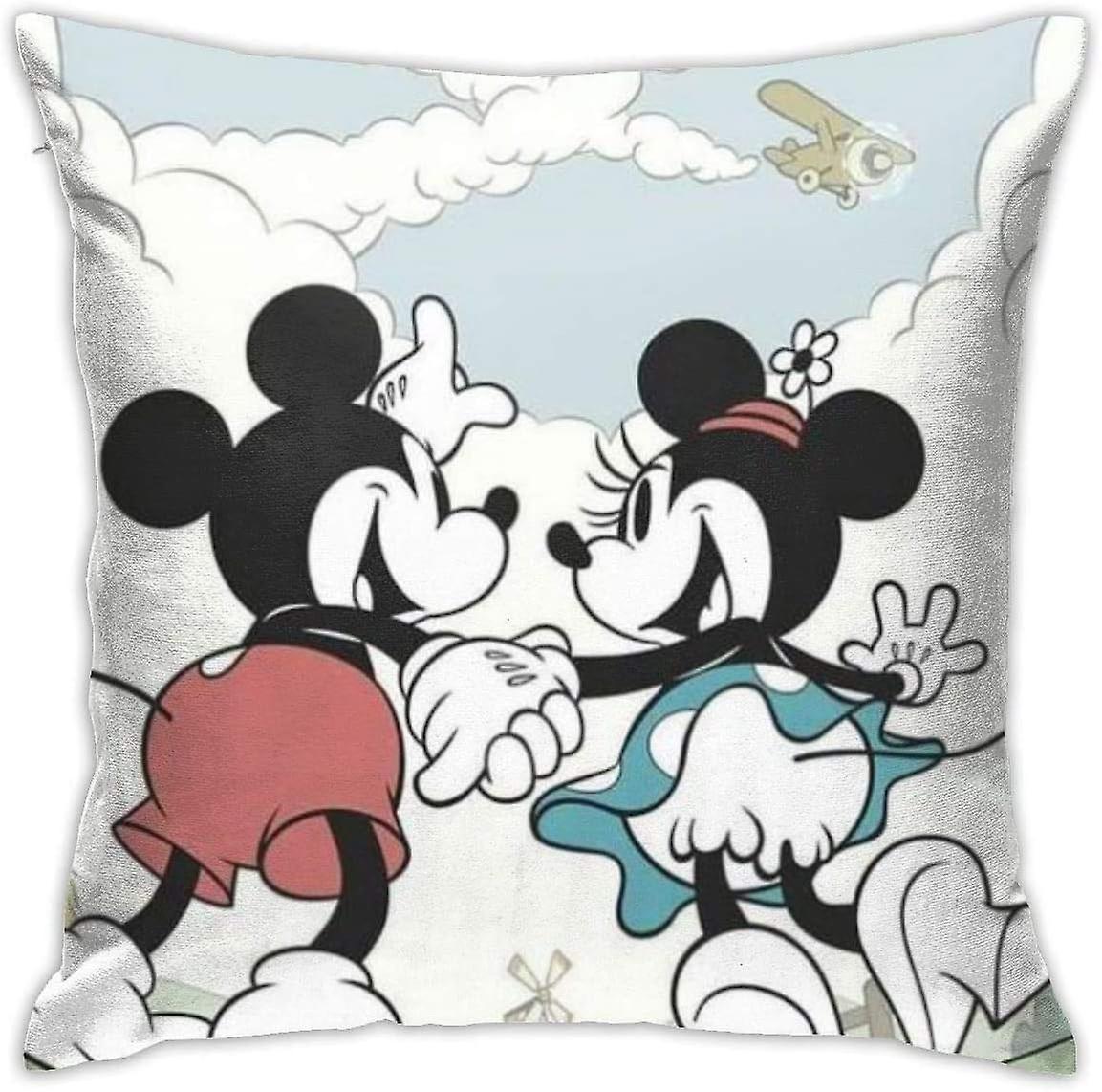 Kerota Throw Pillow Covers Sweet Mickey Mouse Pillowcase Cushion Case For Sofa Bed Chair Home Decor.(18x18 Inch) 45X45CM