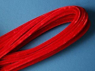 littlecraftybugs 10 Red 9mm Chunky Extra Long 50cm Pipe Cleaners | Chenille Stems