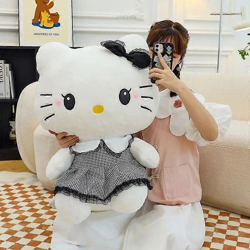 Redkid Hello Kitty Plush Toy Dark Series Cute Cartoon KT Cat Doll 70cm Super Soft Sleeping Pillow Children's Birthday Gift pink 30CM