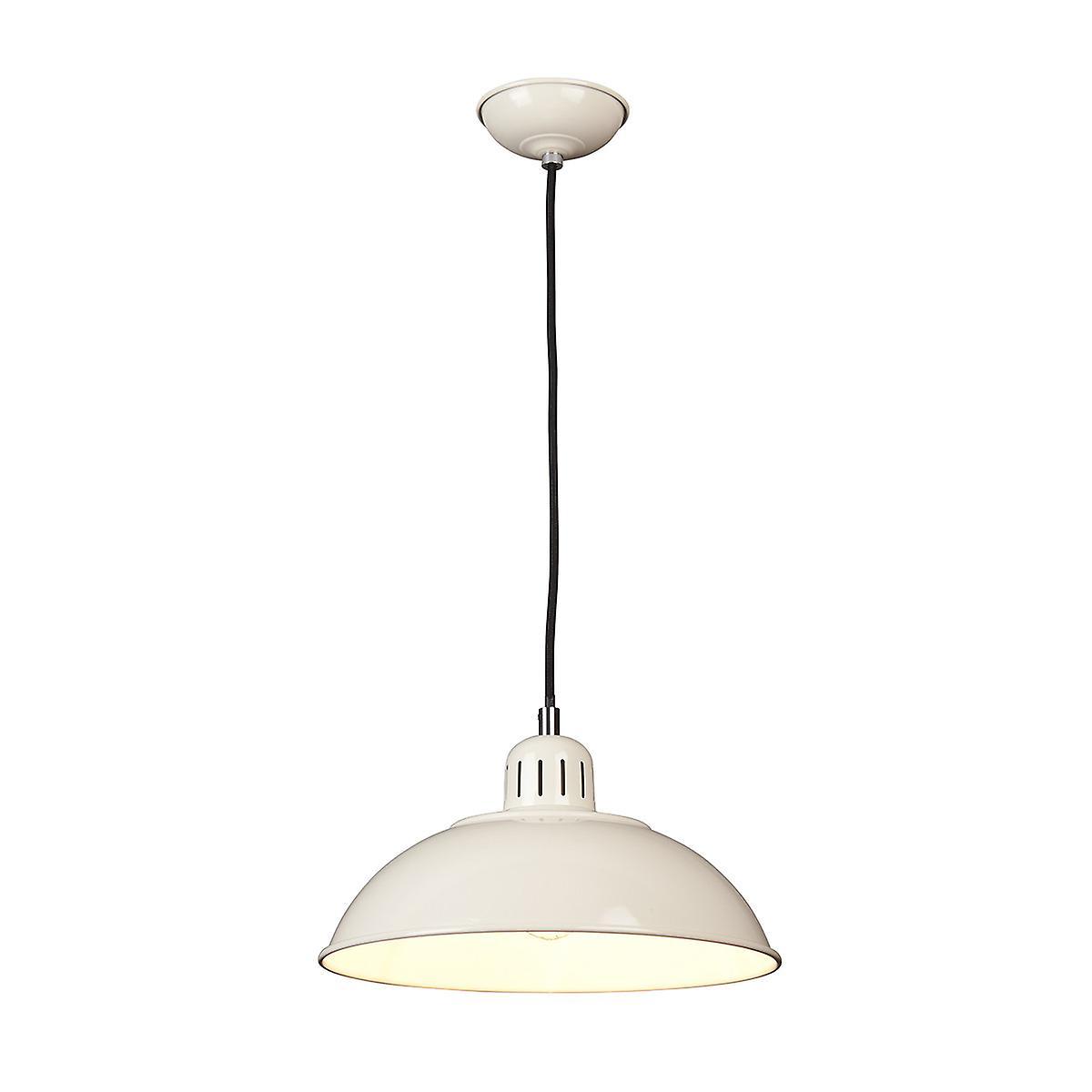 Franklin 1 Light Dome Ceiling Pendant Cream E27