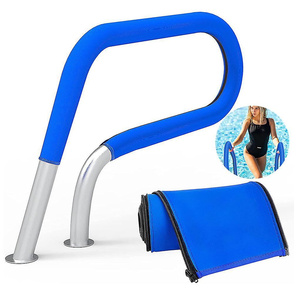 Bestdaily 4/6/8/10ft Zipper Pool Handrail Cover, Zipper Swimming Pool Hand Rail Cover Blue Grip For Pool Handrails Pool Rail Covers Pool Railing Co...