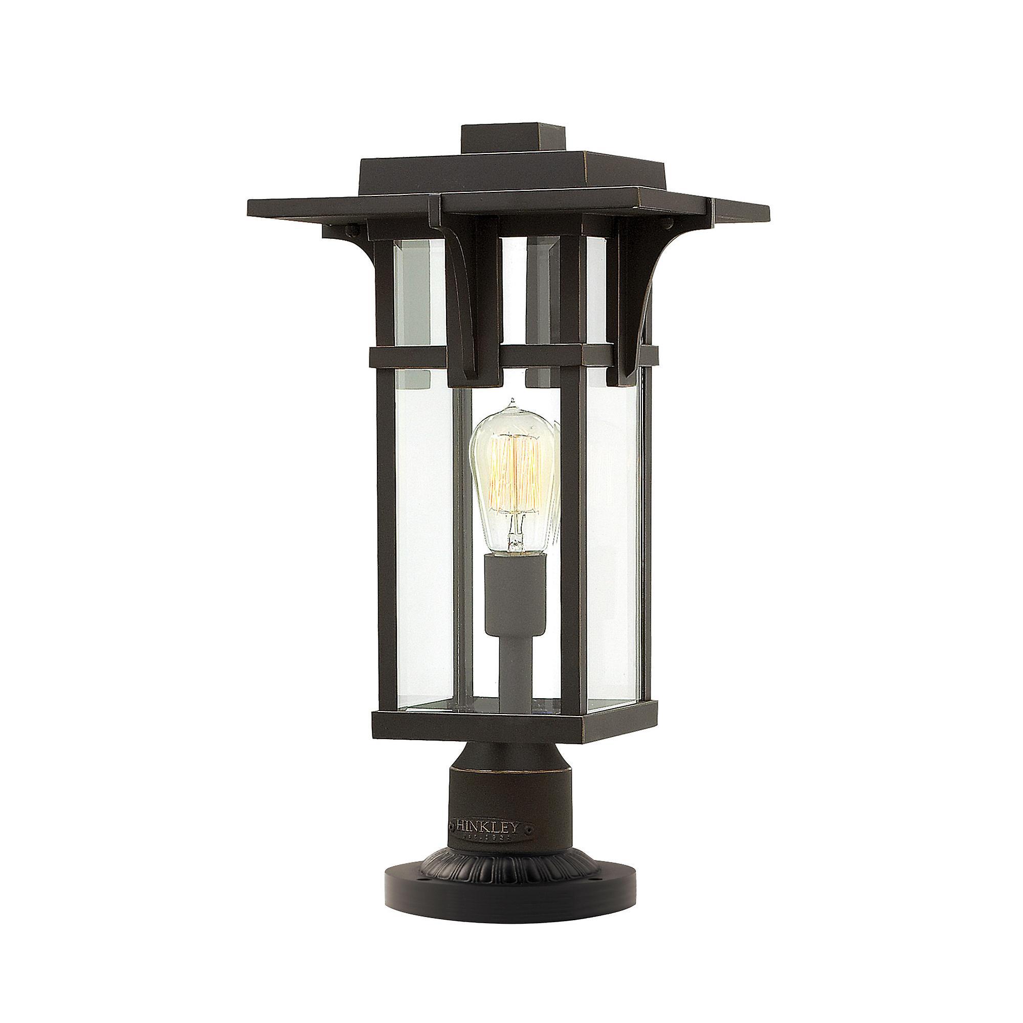 Elstead Lighting Manhattan 1 Light Outdoor Pedestal Light Oil Rubbed Bronze IP44, E27