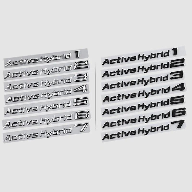 Hikig Car 3d Active Hybrid 1 2 3 4 5 6 7 Trunk Chrome Letters Logos Badge Emblem Decals Sticker For Bmw 1 3 4 5 6 7 Series Accessories Silver Activ...