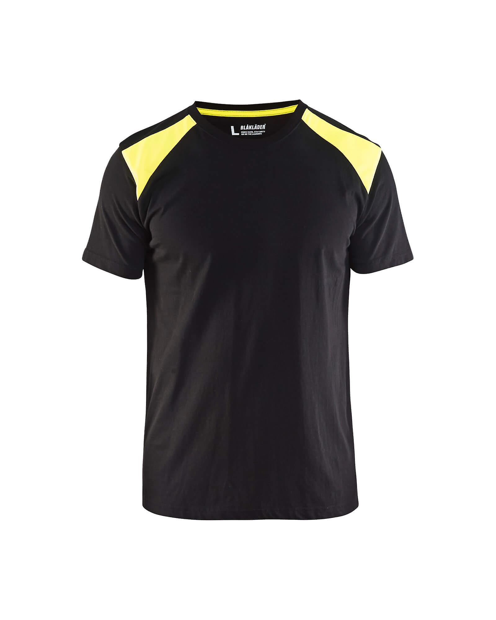 Blaklader 3379 t-shirt 2-tone cotton - mens (33791042) - (colours 1 of 2) Black/yellow 4xl