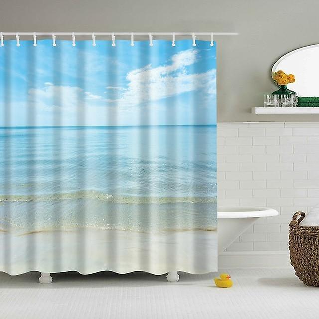 Slowmoose Modern, Sea Beach Scenery Printed-3d Shower Curtain 90x180cm / O