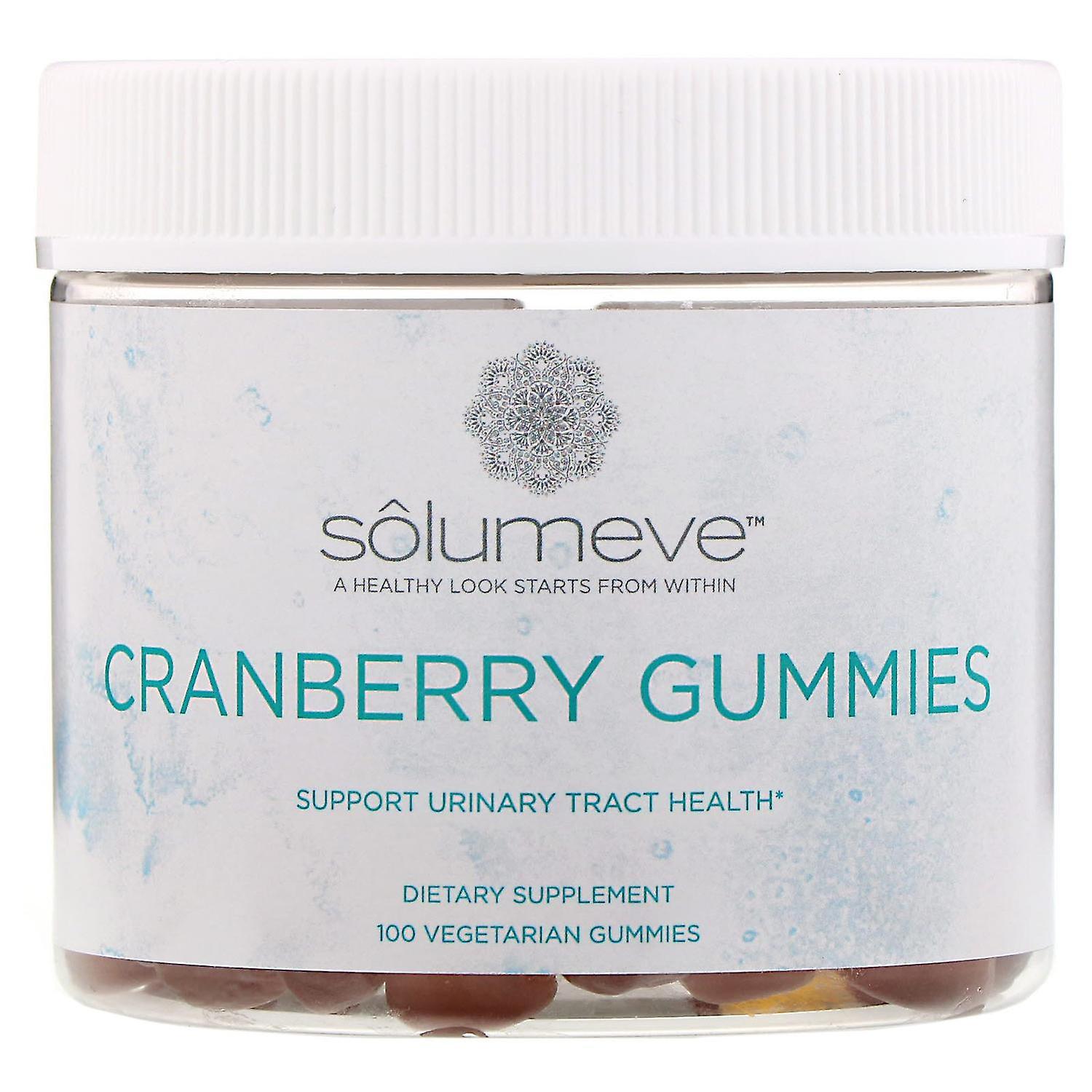 Solumeve, Cranberry Gummies, Gelatin Free, Cranberry Flavor, 100 Vegetarian Gumm