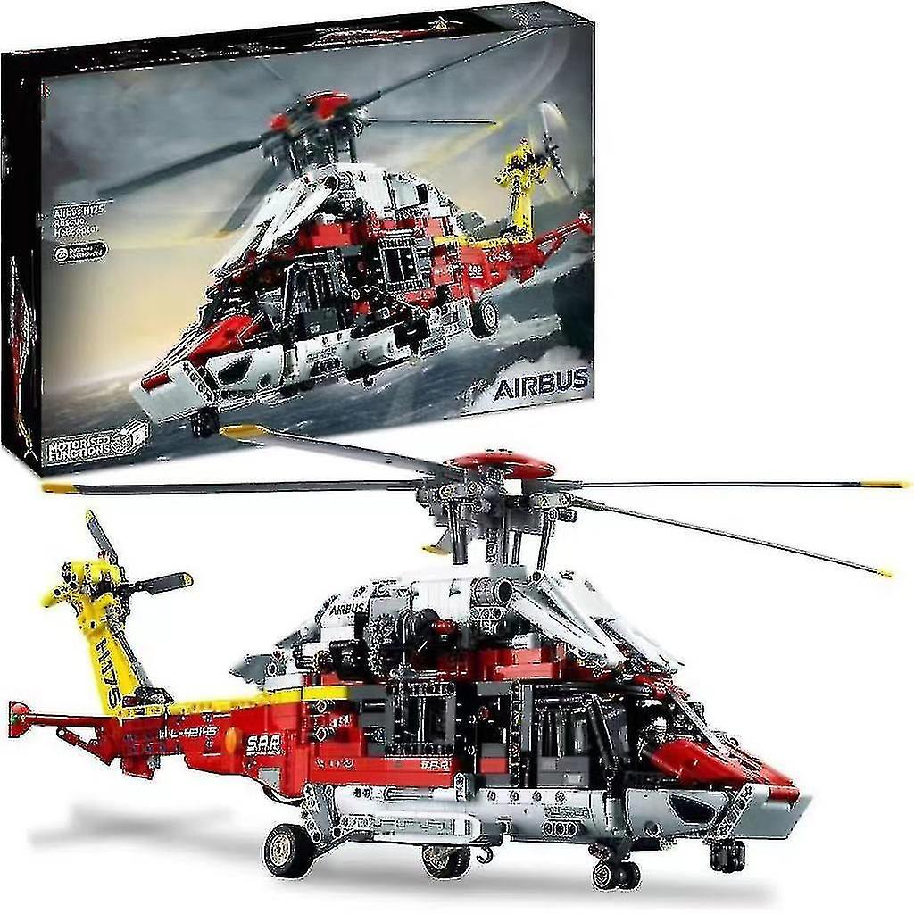 Meet Premium 2001 Pcs Technical Airbus H175 Rescue Helicopter 42145 Model Building Block Toy For Boy Girl