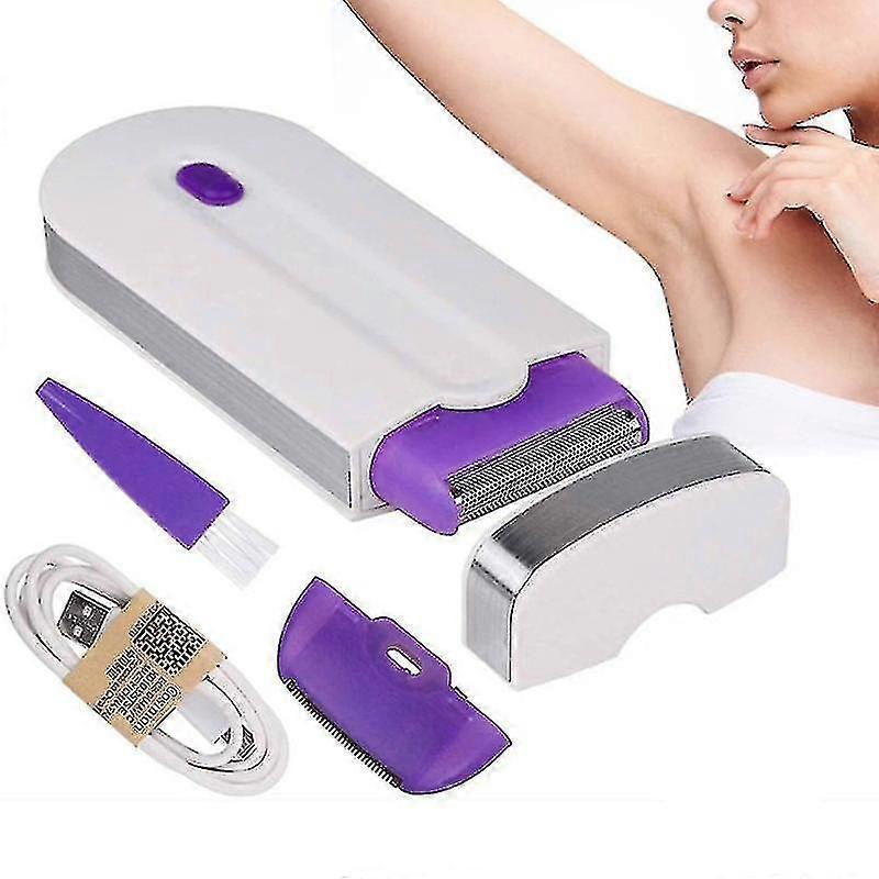 Shmshng Professional painless hair loss kit, laser touch hair removal device, USB rechargeable female body, face, legs, bikini hand shaver hair rem...