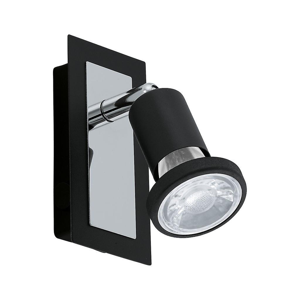 Eglo Lighting Sarria 1 Light Spotlight Chrome, Black, GU10