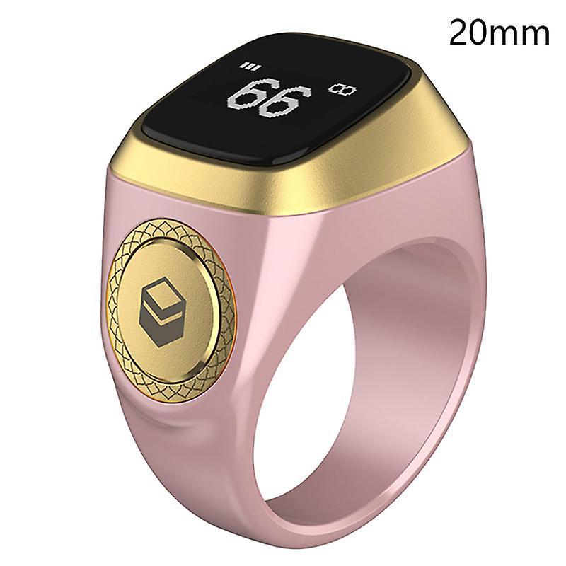 He Fei Mao Qiang Dian Zi Shang Wu You Xian Gong Si Smart Tasbih Tally Counter Ring For Muslims Zikr Digital Tasbeeh 5 Prayer Time HFMQV Pink