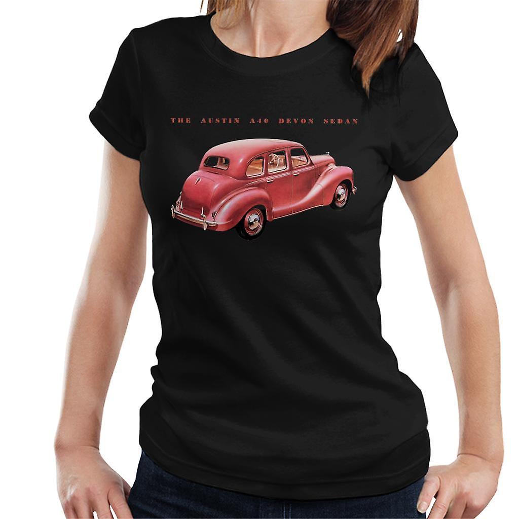 Austin A40 Devon Sedan British Motor Heritage Women's T-Shirt Black Small